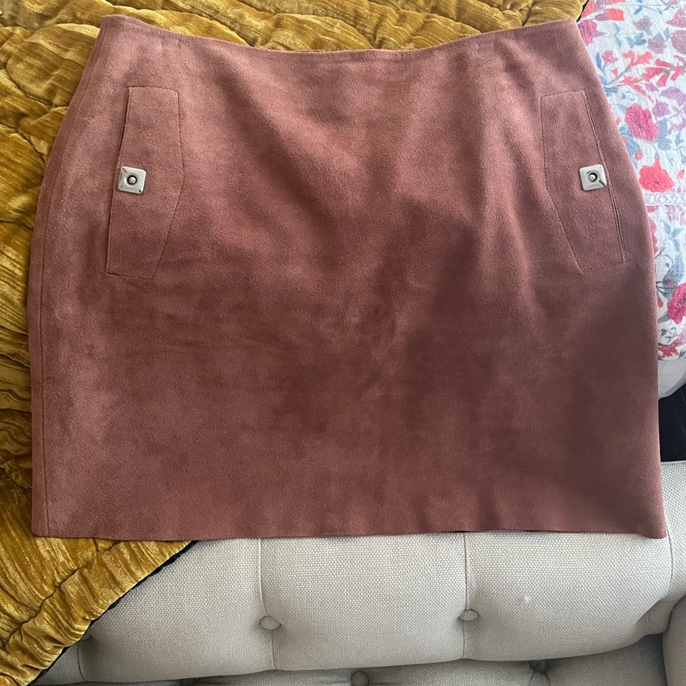 Reiss suede Mini Skirt in Rich Brown